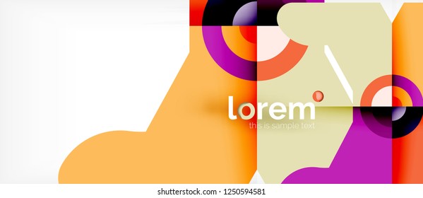 Colorful trendy geometric shapes background. Trendy abstract layout template for business or technology presentation or web brochure cover, wallpaper. Vector illustration