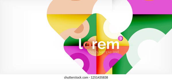 Colorful trendy geometric shapes background. Trendy abstract layout template for business or technology presentation or web brochure cover, wallpaper. Vector illustration