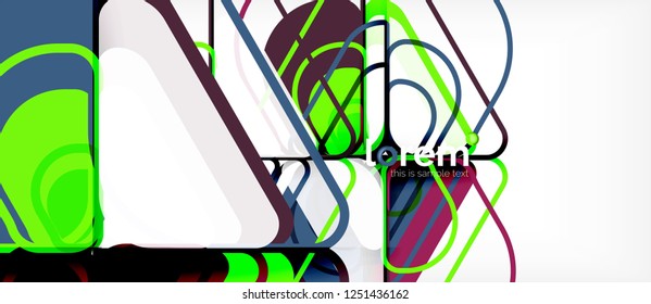 Colorful trendy geometric shapes background. Trendy abstract layout template for business or technology presentation or web brochure cover, wallpaper. Vector illustration