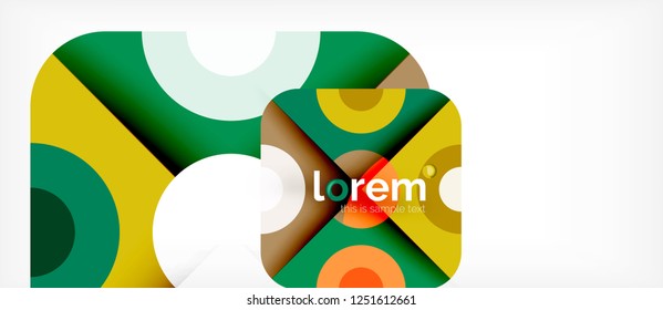 Colorful trendy geometric shapes background. Trendy abstract layout template for business or technology presentation or web brochure cover, wallpaper. Vector illustration