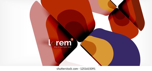 Colorful trendy geometric shapes background. Trendy abstract layout template for business or technology presentation or web brochure cover, wallpaper. Vector illustration