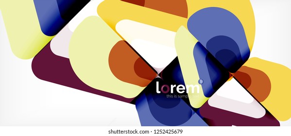 Fondo de formas geométricas coloridas y modernas. Plantilla de diseño abstracto de moda para presentación de negocios o tecnología o portada de folletos web, fondo de pantalla. Ilustración del vector