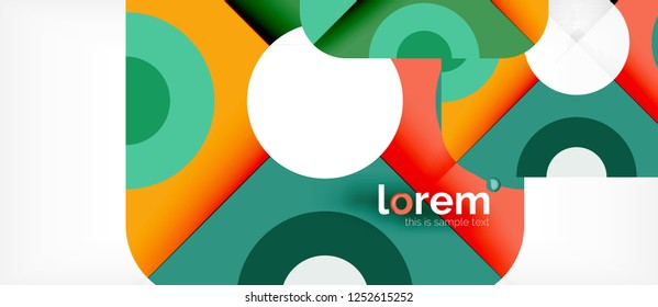 Colorful trendy geometric shapes background. Trendy abstract layout template for business or technology presentation or web brochure cover, wallpaper. Vector illustration