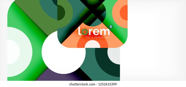 Colorful trendy geometric shapes background. Trendy abstract layout template for business or technology presentation or web brochure cover, wallpaper. Vector illustration