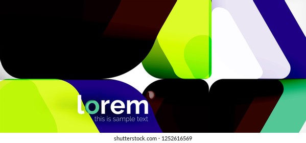 Colorful trendy geometric shapes background. Trendy abstract layout template for business or technology presentation or web brochure cover, wallpaper. Vector illustration