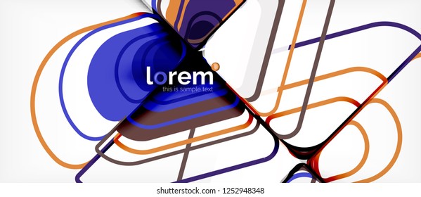 Colorful trendy geometric shapes background. Trendy abstract layout template for business or technology presentation or web brochure cover, wallpaper. Vector illustration