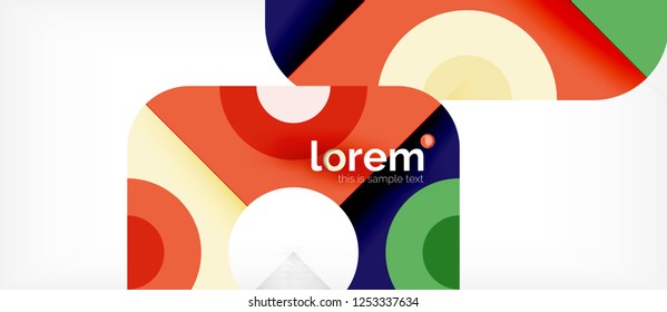 Colorful trendy geometric shapes background. Trendy abstract layout template for business or technology presentation or web brochure cover, wallpaper. Vector illustration