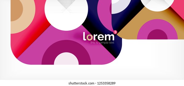 Colorful trendy geometric shapes background. Trendy abstract layout template for business or technology presentation or web brochure cover, wallpaper. Vector illustration