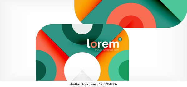Colorful trendy geometric shapes background. Trendy abstract layout template for business or technology presentation or web brochure cover, wallpaper. Vector illustration