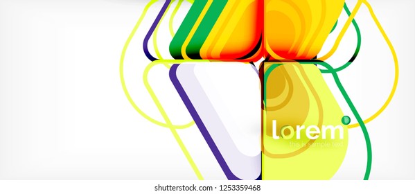 Colorful trendy geometric shapes background. Trendy abstract layout template for business or technology presentation or web brochure cover, wallpaper. Vector illustration