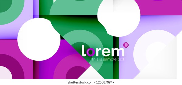 Colorful trendy geometric shapes background. Trendy abstract layout template for business or technology presentation or web brochure cover, wallpaper. Vector illustration