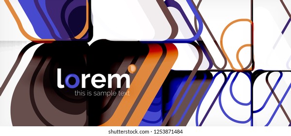 Colorful trendy geometric shapes background. Trendy abstract layout template for business or technology presentation or web brochure cover, wallpaper. Vector illustration