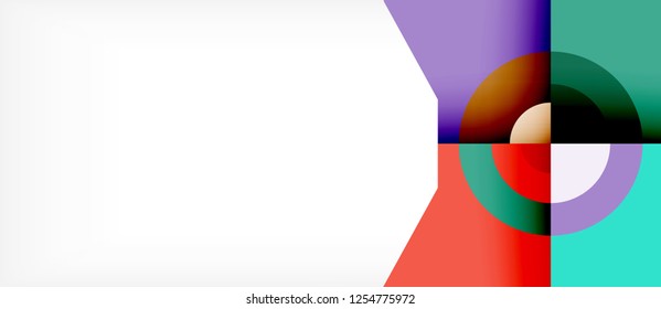 Colorful trendy geometric shapes background. Trendy abstract layout template for business or technology presentation or web brochure cover, wallpaper. Vector illustration