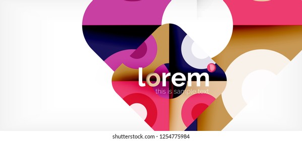Colorful trendy geometric shapes background. Trendy abstract layout template for business or technology presentation or web brochure cover, wallpaper. Vector illustration