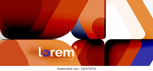 Colorful trendy geometric shapes background. Trendy abstract layout template for business or technology presentation or web brochure cover, wallpaper. Vector illustration