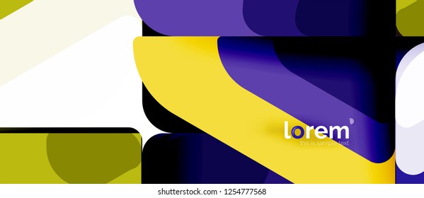 Colorful trendy geometric shapes background. Trendy abstract layout template for business or technology presentation or web brochure cover, wallpaper. Vector illustration