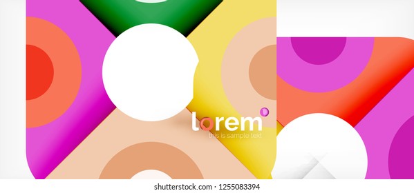 Colorful trendy geometric shapes background. Trendy abstract layout template for business or technology presentation or web brochure cover, wallpaper. Vector illustration