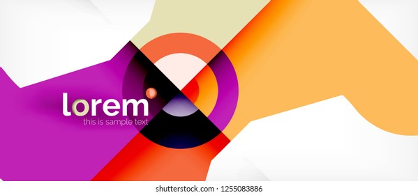 Colorful trendy geometric shapes background. Trendy abstract layout template for business or technology presentation or web brochure cover, wallpaper. Vector illustration