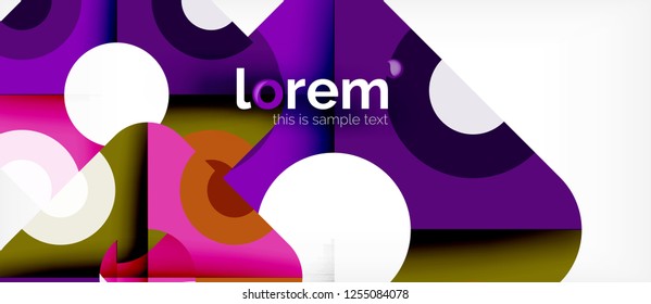 Colorful trendy geometric shapes background. Trendy abstract layout template for business or technology presentation or web brochure cover, wallpaper. Vector illustration