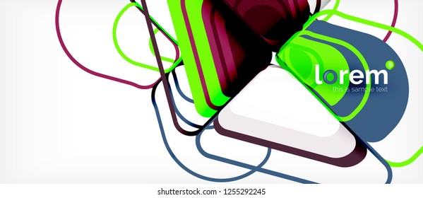 Colorful trendy geometric shapes background. Trendy abstract layout template for business or technology presentation or web brochure cover, wallpaper. Vector illustration