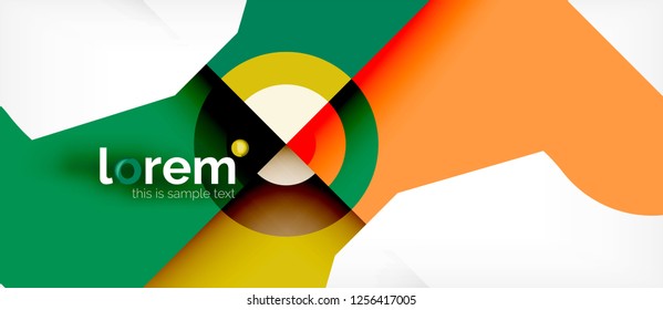 Colorful trendy geometric shapes background. Trendy abstract layout template for business or technology presentation or web brochure cover, wallpaper. Vector illustration