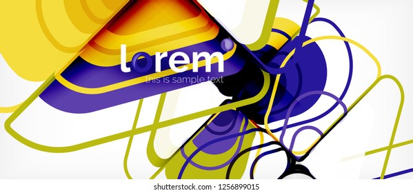 Colorful trendy geometric shapes background. Trendy abstract layout template for business or technology presentation or web brochure cover, wallpaper. Vector illustration Colorful trendy geometric shapes background. Trendy abstract layout template for business or technology presentation or web brochure cover, wallpaper. Vector illustration