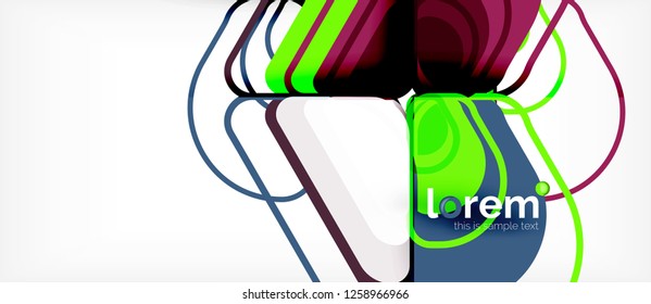 Colorful trendy geometric shapes background. Trendy abstract layout template for business or technology presentation or web brochure cover, wallpaper. Vector illustration