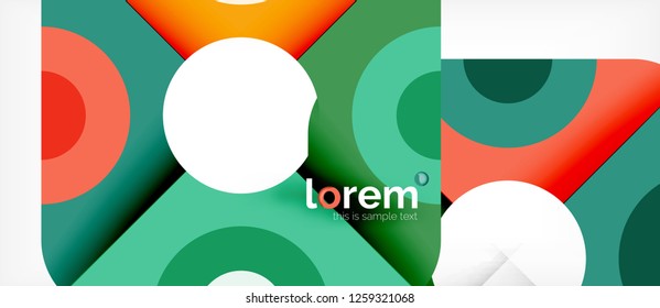 Colorful trendy geometric shapes background. Trendy abstract layout template for business or technology presentation or web brochure cover, wallpaper. Vector illustration