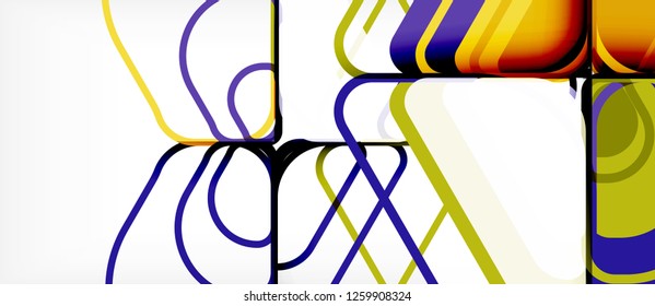Colorful trendy geometric shapes background. Trendy abstract layout template for business or technology presentation or web brochure cover, wallpaper. Vector illustration