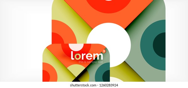 Colorful trendy geometric shapes background. Trendy abstract layout template for business or technology presentation or web brochure cover, wallpaper. Vector illustration