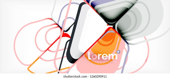 Colorful trendy geometric shapes background. Trendy abstract layout template for business or technology presentation or web brochure cover, wallpaper. Vector illustration