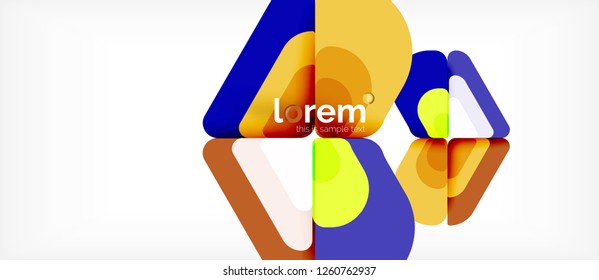 Colorful trendy geometric shapes background. Trendy abstract layout template for business or technology presentation or web brochure cover, wallpaper. Vector illustration