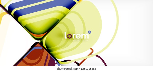 Colorful trendy geometric shapes background. Trendy abstract layout template for business or technology presentation or web brochure cover, wallpaper. Vector illustration