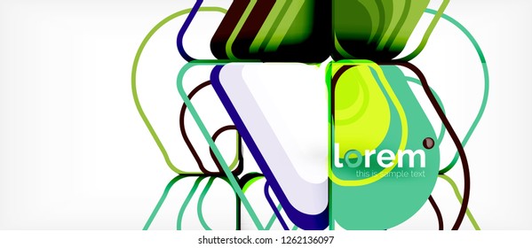 Colorful trendy geometric shapes background. Trendy abstract layout template for business or technology presentation or web brochure cover, wallpaper. Vector illustration