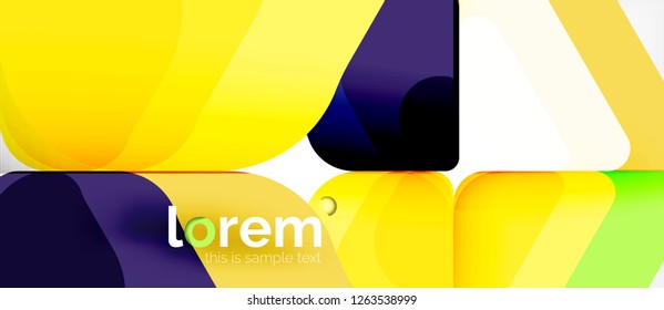 Colorful trendy geometric shapes background. Trendy abstract layout template for business or technology presentation or web brochure cover, wallpaper. Vector illustration