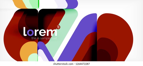 Colorful trendy geometric shapes background. Trendy abstract layout template for business or technology presentation or web brochure cover, wallpaper. Vector illustration