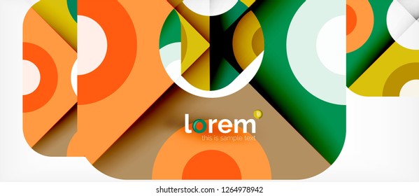 Colorful trendy geometric shapes background. Trendy abstract layout template for business or technology presentation or web brochure cover, wallpaper. Vector illustration