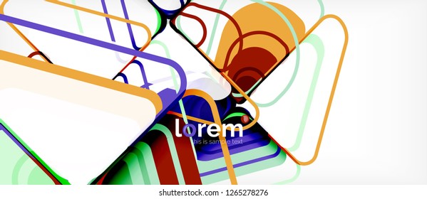 Colorful trendy geometric shapes background. Trendy abstract layout template for business or technology presentation or web brochure cover, wallpaper. Vector illustration
