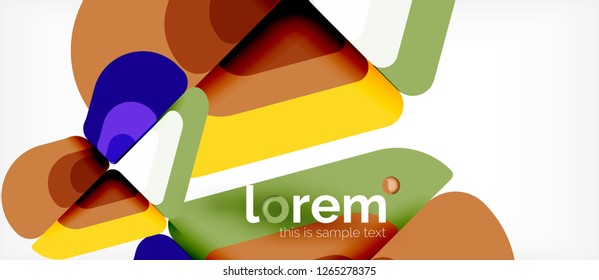 Colorful trendy geometric shapes background. Trendy abstract layout template for business or technology presentation or web brochure cover, wallpaper. Vector illustration