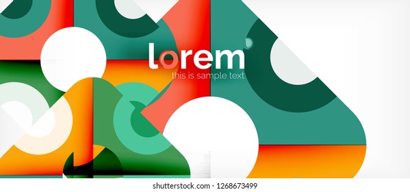 Fundo colorido de formas geométricas da moda. Modelo de layout abstrato moderno para apresentação de negócios ou tecnologia ou capa de brochura da web, papel de parede. Ilustração vetorial