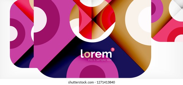 Colorful trendy geometric shapes background. Trendy abstract layout template for business or technology presentation or web brochure cover, wallpaper. Vector illustration