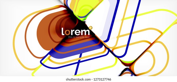 Colorful trendy geometric shapes background. Trendy abstract layout template for business or technology presentation or web brochure cover, wallpaper. Vector illustration