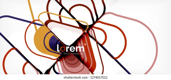 Colorful trendy geometric shapes background. Trendy abstract layout template for business or technology presentation or web brochure cover, wallpaper. Vector illustration