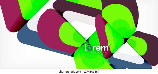 Colorful trendy geometric shapes background. Trendy abstract layout template for business or technology presentation or web brochure cover, wallpaper. Vector illustration