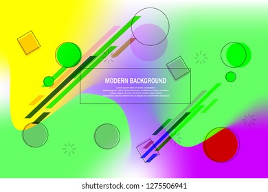 colorful trendy geometric shapes background