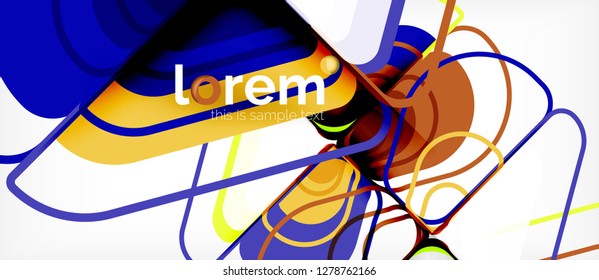 Colorful trendy geometric shapes background. Trendy abstract layout template for business or technology presentation or web brochure cover, wallpaper. Vector illustration