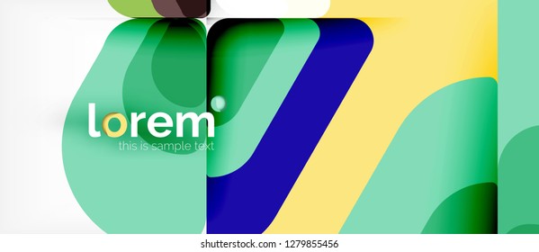 Colorful trendy geometric shapes background. Trendy abstract layout template for business or technology presentation or web brochure cover, wallpaper. Vector illustration
