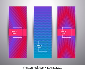 Colorful trendy gradients.Vector web and mobile interface template. Vertical banner