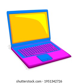 Colorful Trendy Laptop Vector Icon Isolated on White Background