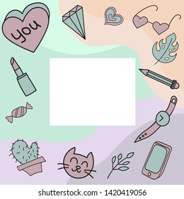 A colorful trendy mock up frame